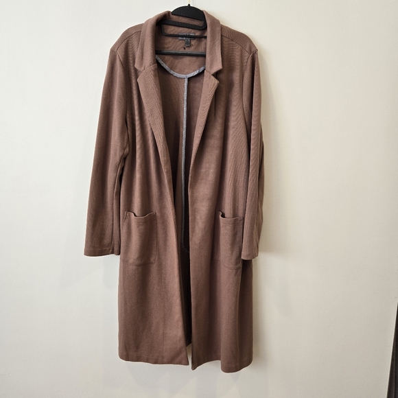 Tan Open Front Shacket - Picture 3 of 4